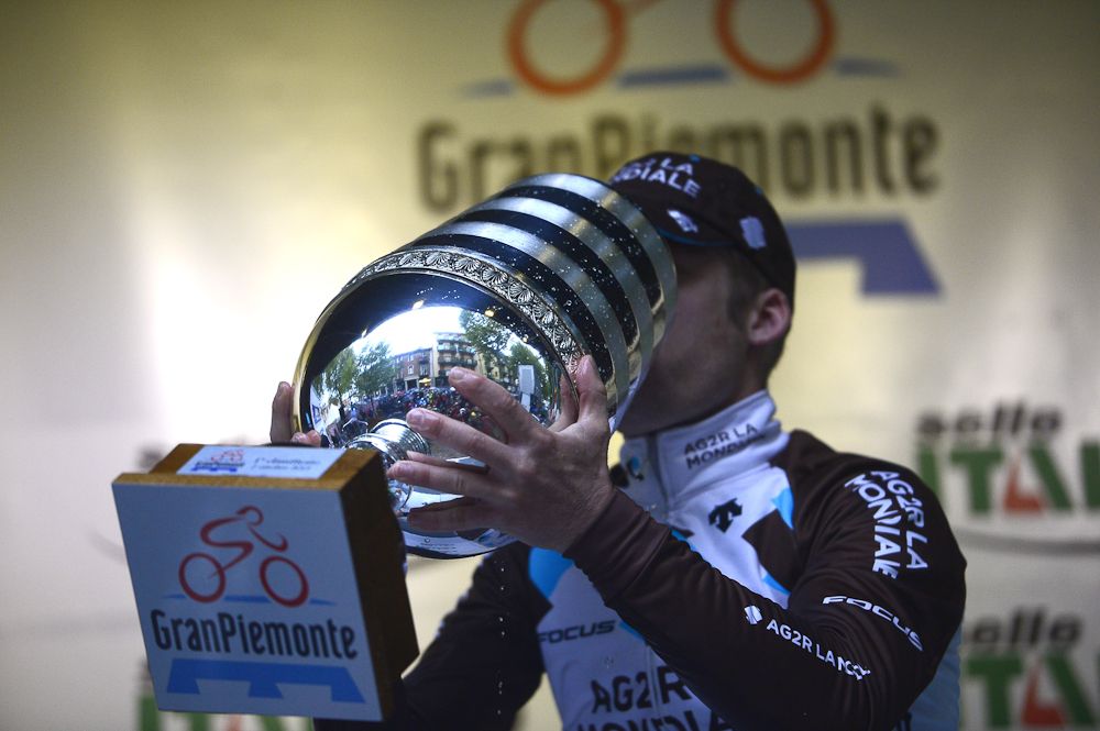Jan Bakelants (AG2R La Mondiale) takes in his Piemonte win.