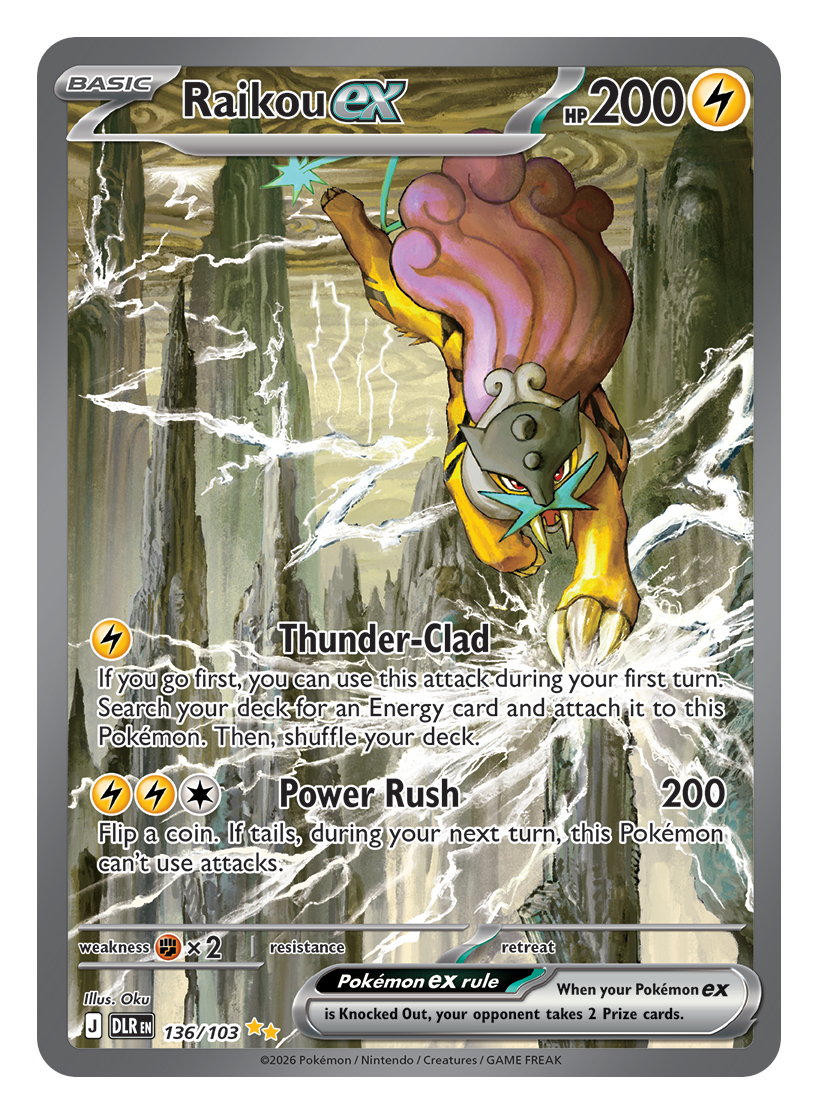 Raikou ex card on a plain background