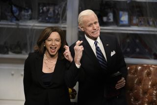 Maya Rudolph as Kamala Harris and Jim Carrey as Joe Biden during the "Biden Halloween" Cold Open on Saturday, October 31, 2020