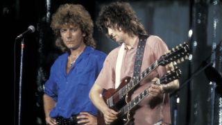 Robert Plant and Jimmy Page at Live Aid