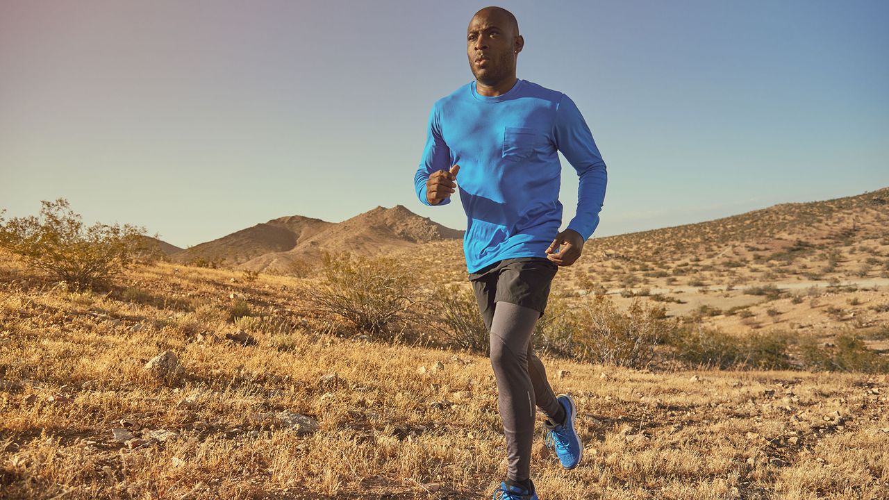 Man running outside during a heatwave