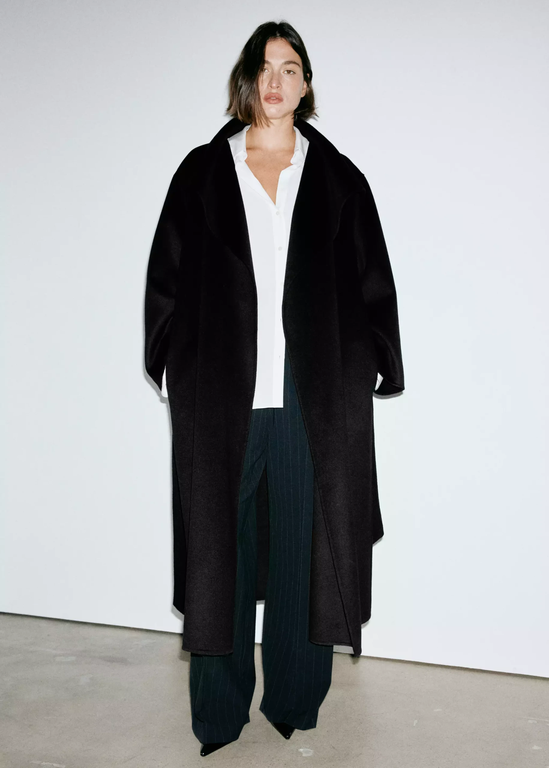 Handmade Wool Coat With Belt - Women | Mango United Kingdom