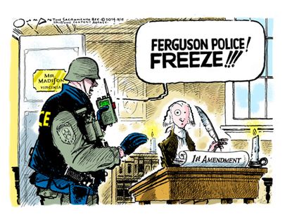 Political cartoon U.S. constitution Ferguson
