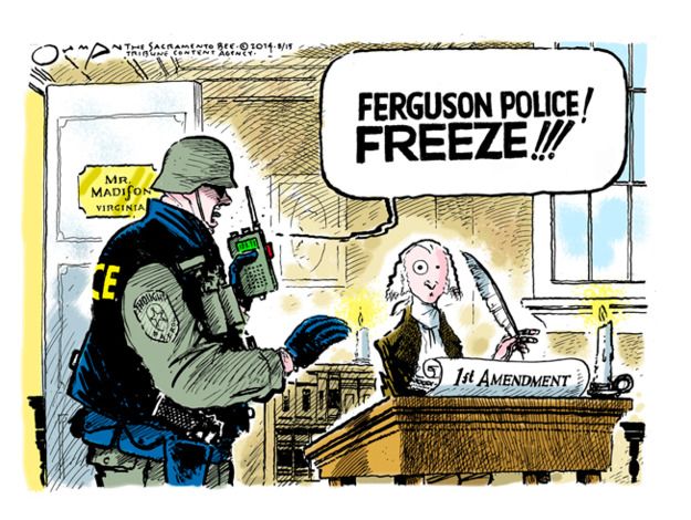 Political cartoon U.S. constitution Ferguson