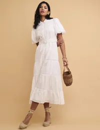 White Broderie Anglaise Jessie Midi Dress, $148.86 / £130 | Nobody's Child