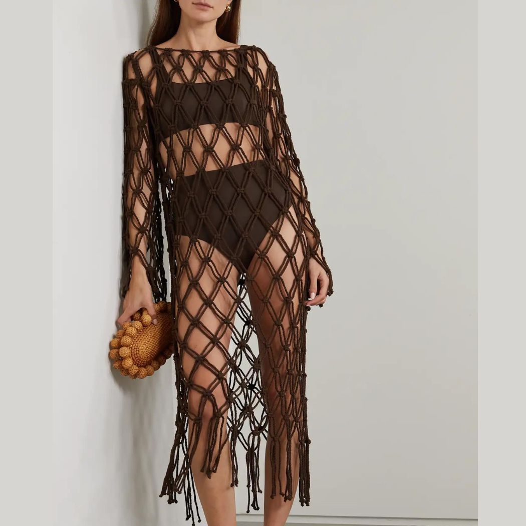 Faithfull The Brand + Monikh Sintra fringed macramé cotton dress