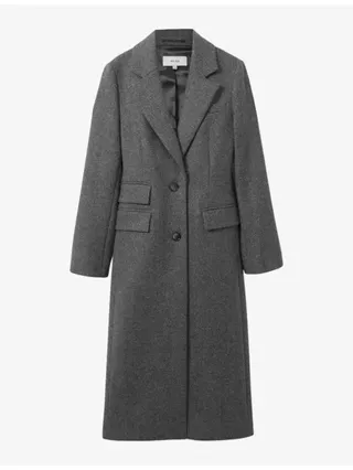 Amalia Lapel-Collar Double-Breasted Wool-Blend Coat