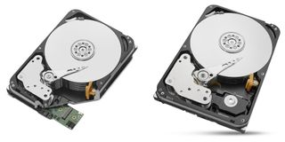 Inside view and cut-view of Seagate's new 20TB HDDs