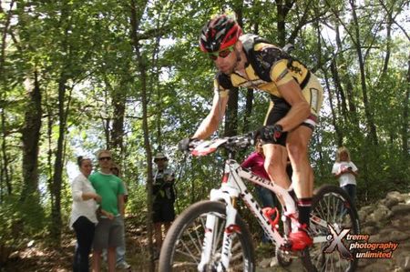 Brian Matter maintains control and the lead through the rocks