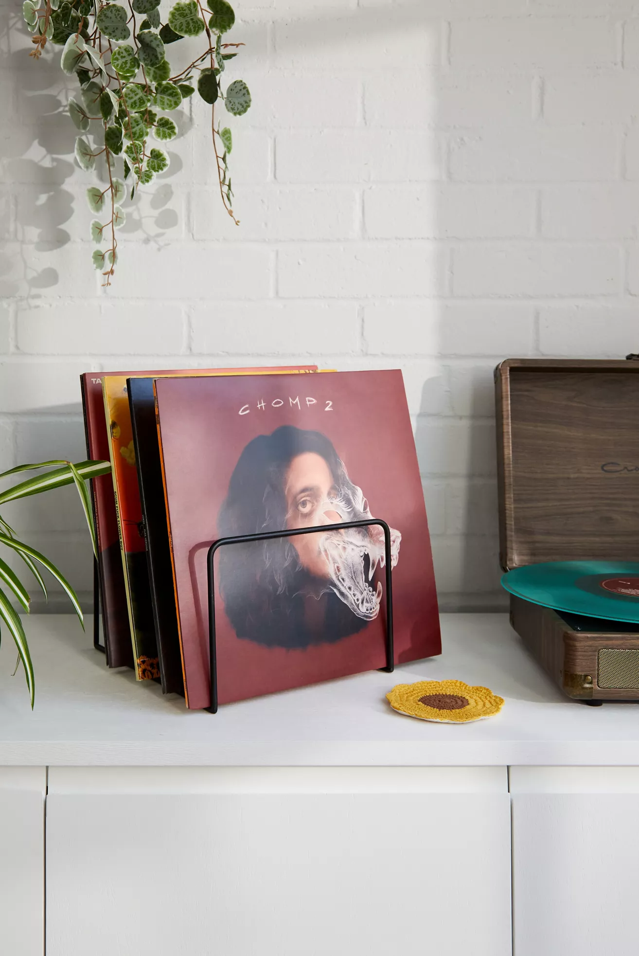 Black Tabletop Vinyl Storage Rack