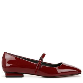 Franco Sarto, Tinsley Mary Jane Flat in Gothic Red Patent Faux Leather