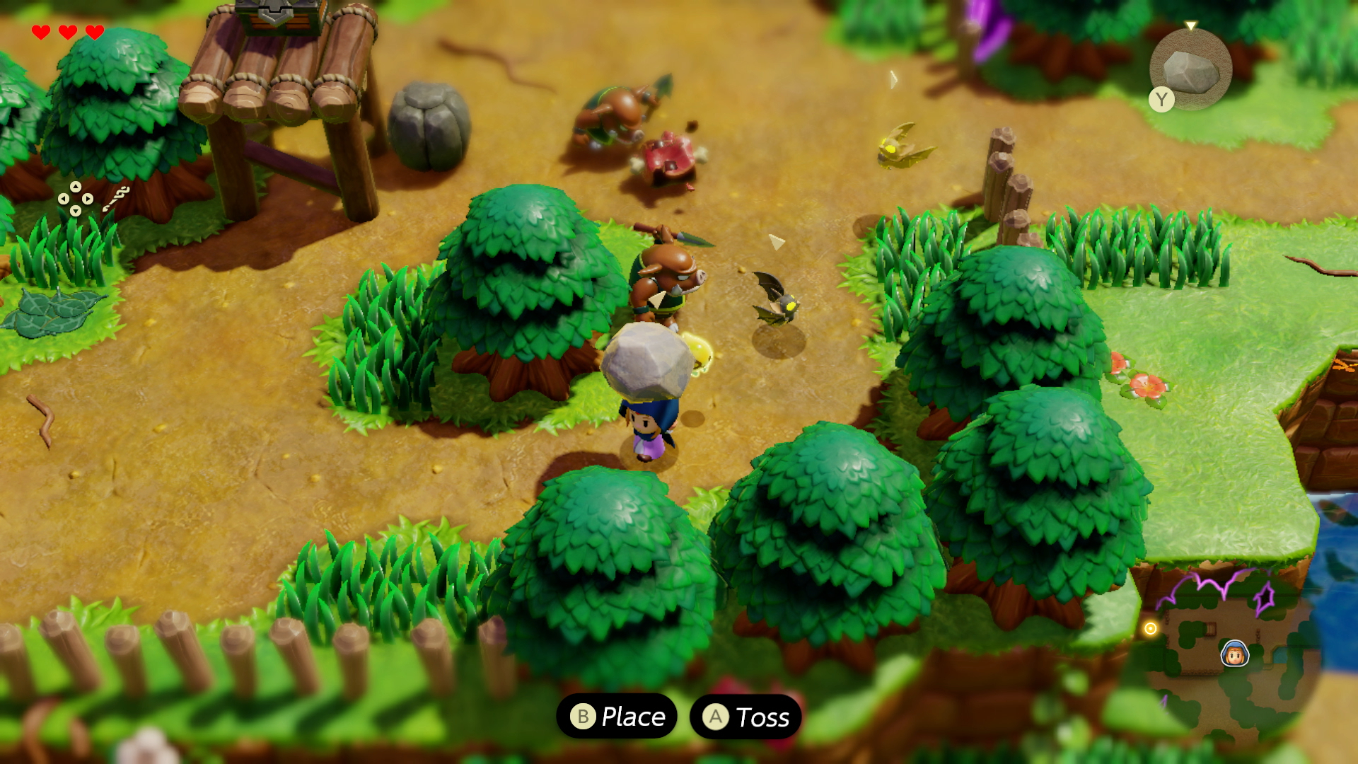 The player navigates around groups of enemies in The Legend of Zelda Echoes of Wisdom.