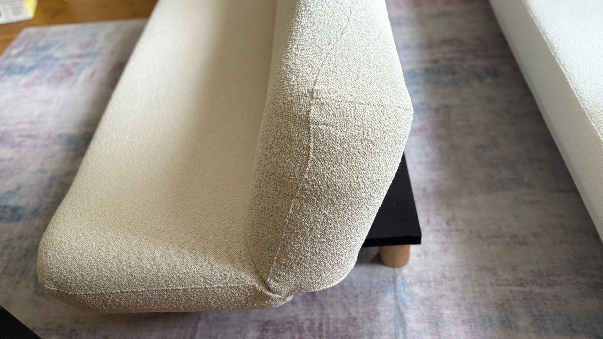 Closing mechanism on the Next Casual Boucle Oyster Natural Otis Sofa Bed