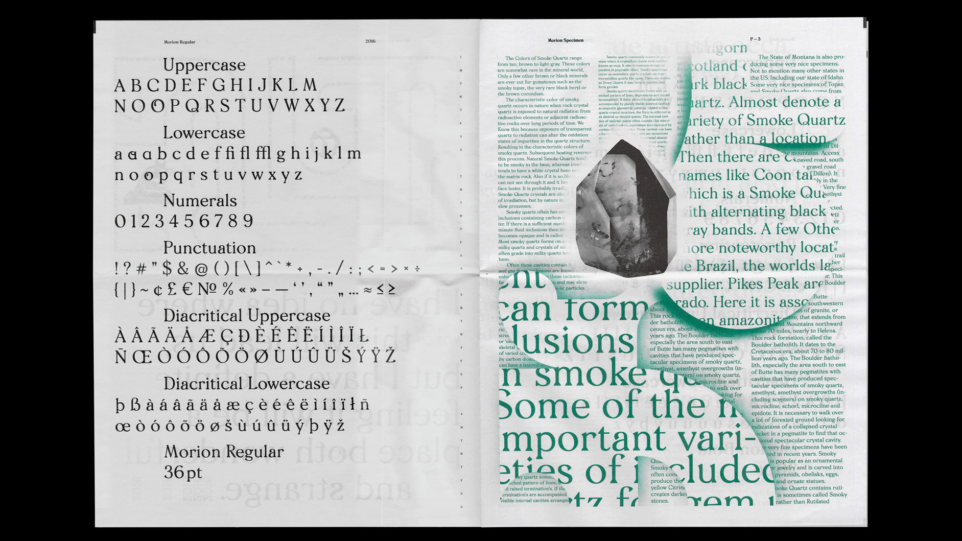 With wedge-shaped serifs and floral terminals, Morion has a playful, calligraphic look