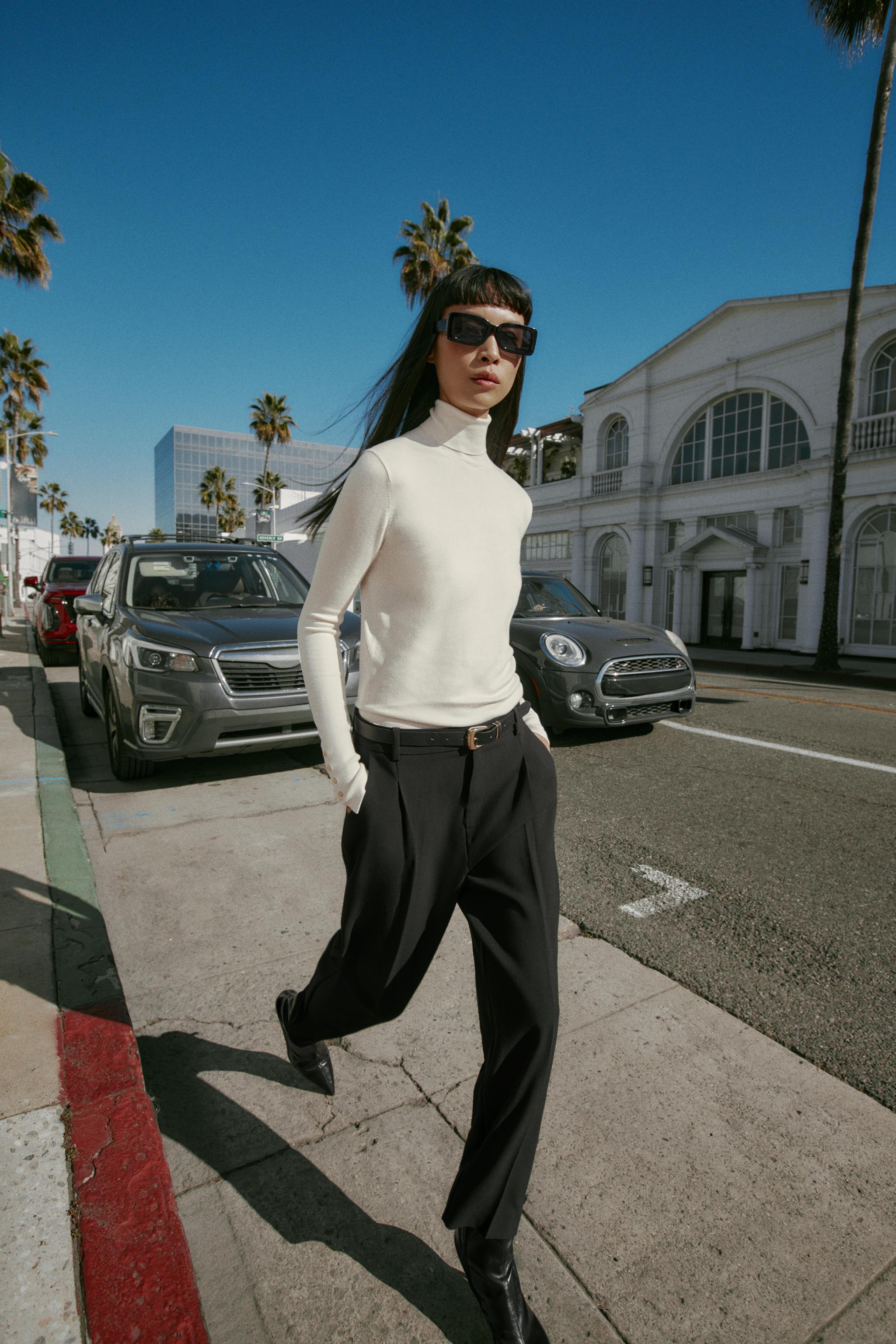 Houndstooth Belted Pants