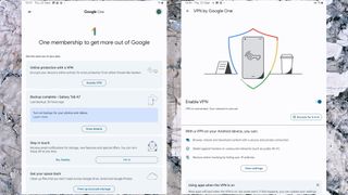 Et skærmbillede af Google One VPN’s brugergrænseflade
