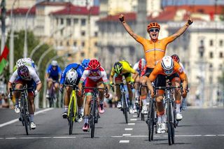 Lorena Wiebes wins European Games road race title, Marianne Vos second and Tatsiana Sharakova third in Minsk