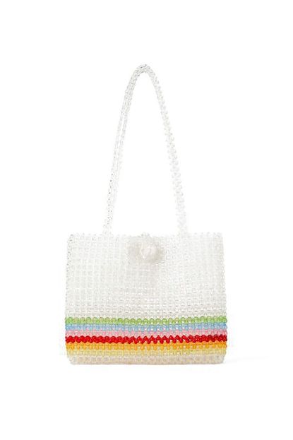 Zara Multicolored Beaded Shopper Bag