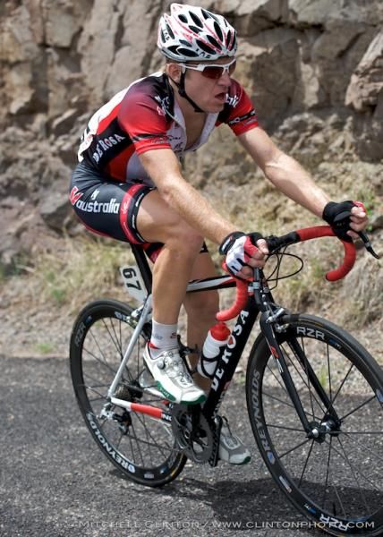Phil Zajicek (Fly V Australia) couldn't stay with David Zabriskie (DZ Nuts).