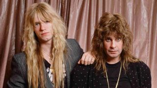 Zakk Wylde and Ozzy Osbourne posing for a photograph in 1989