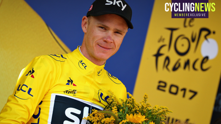 Chris Froome in the yellow jersey at the 2017 Tour de France