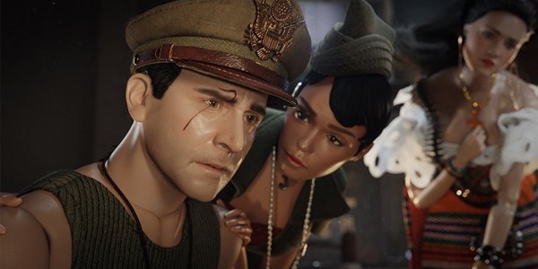 Steve Carell Janelle Monae, and Eiza González as dolls in Welcome To Marwen