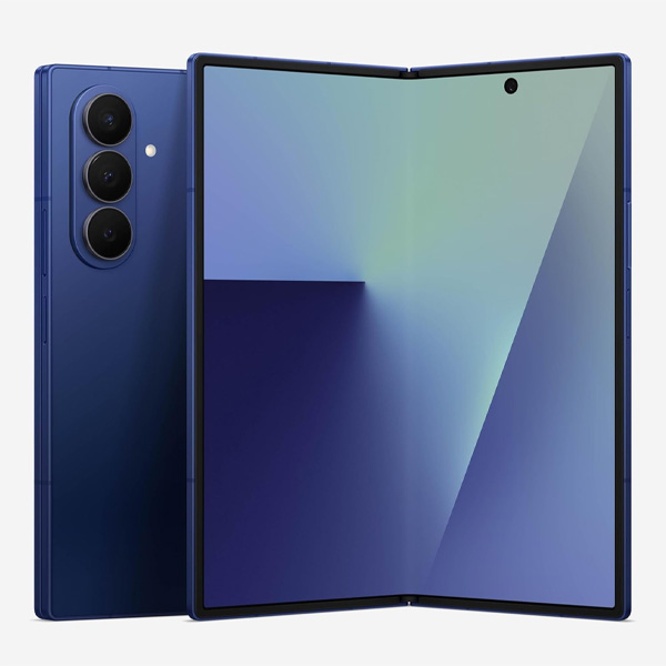 An official product render of the blue Samsung Galaxy Z Fold 7