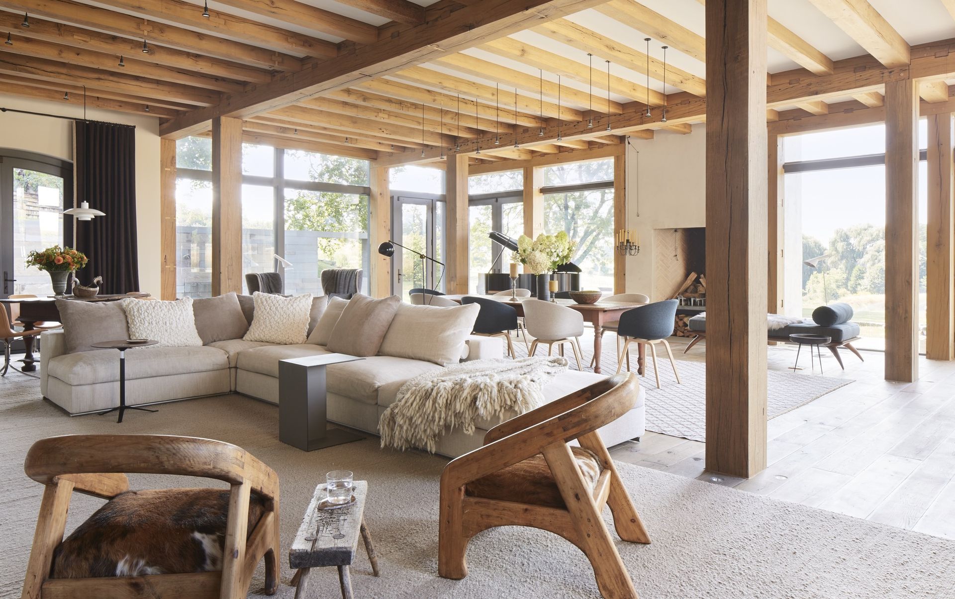 Texture is used to aid the neutral scheme in this living room