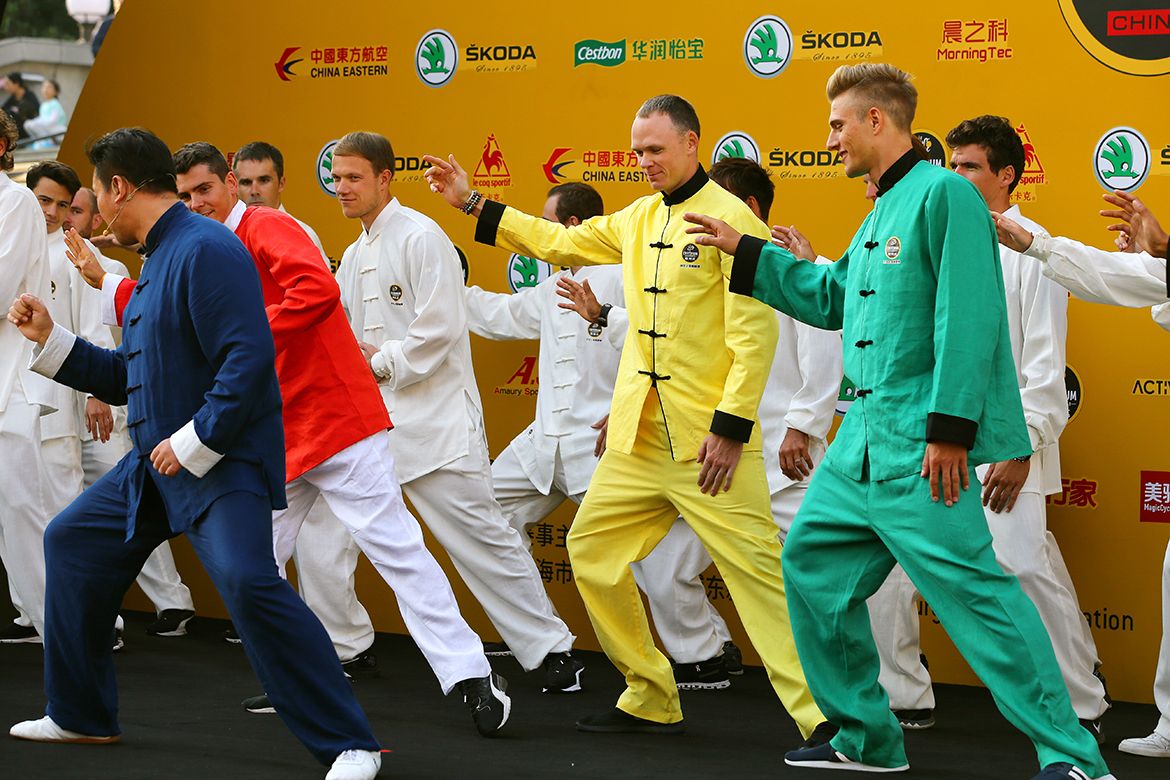 Practicing some Tai Chi moves