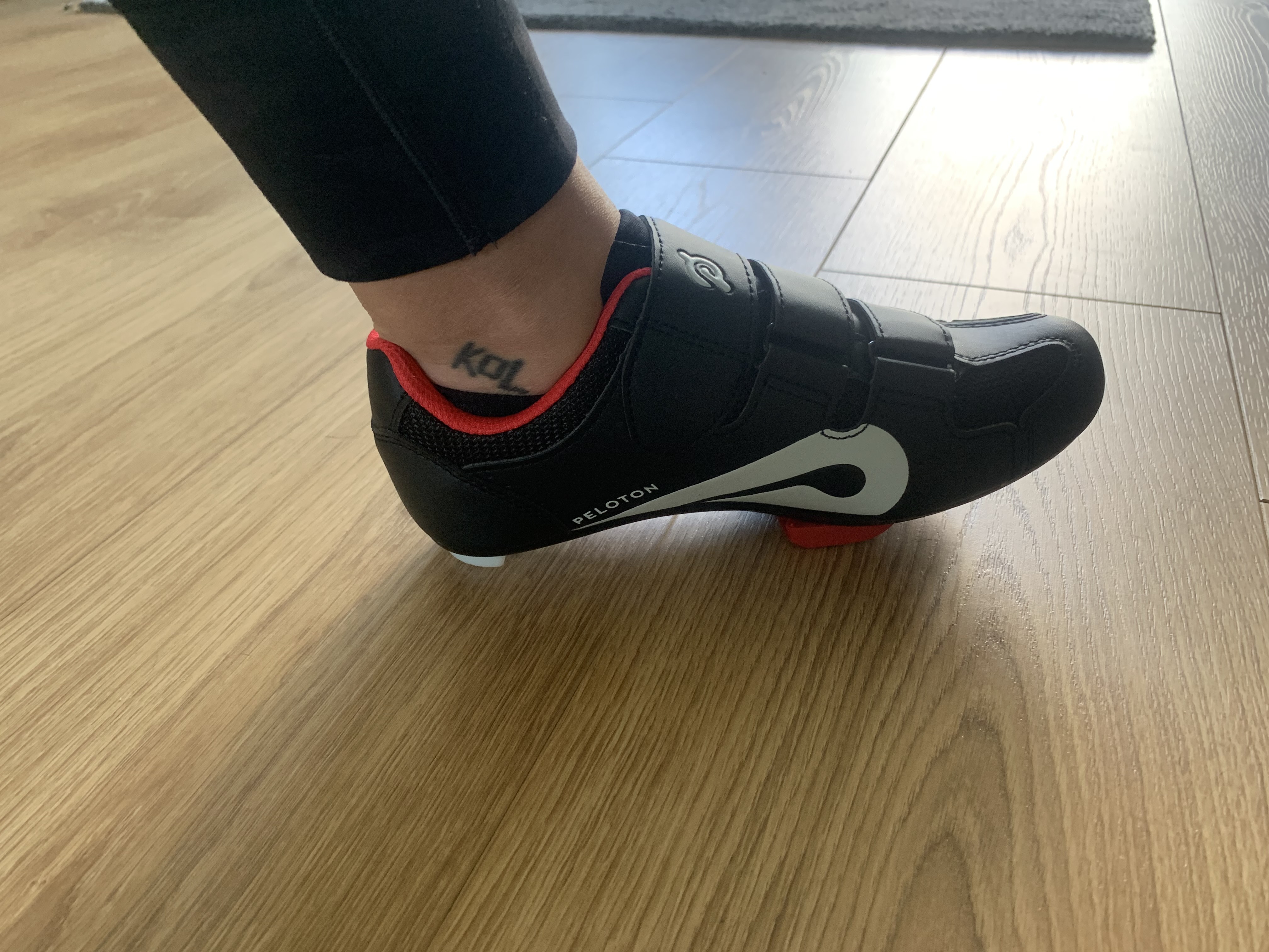 Side image of Peloton cycling shoes