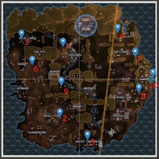 The Nessie locations map compiled by Apex players.