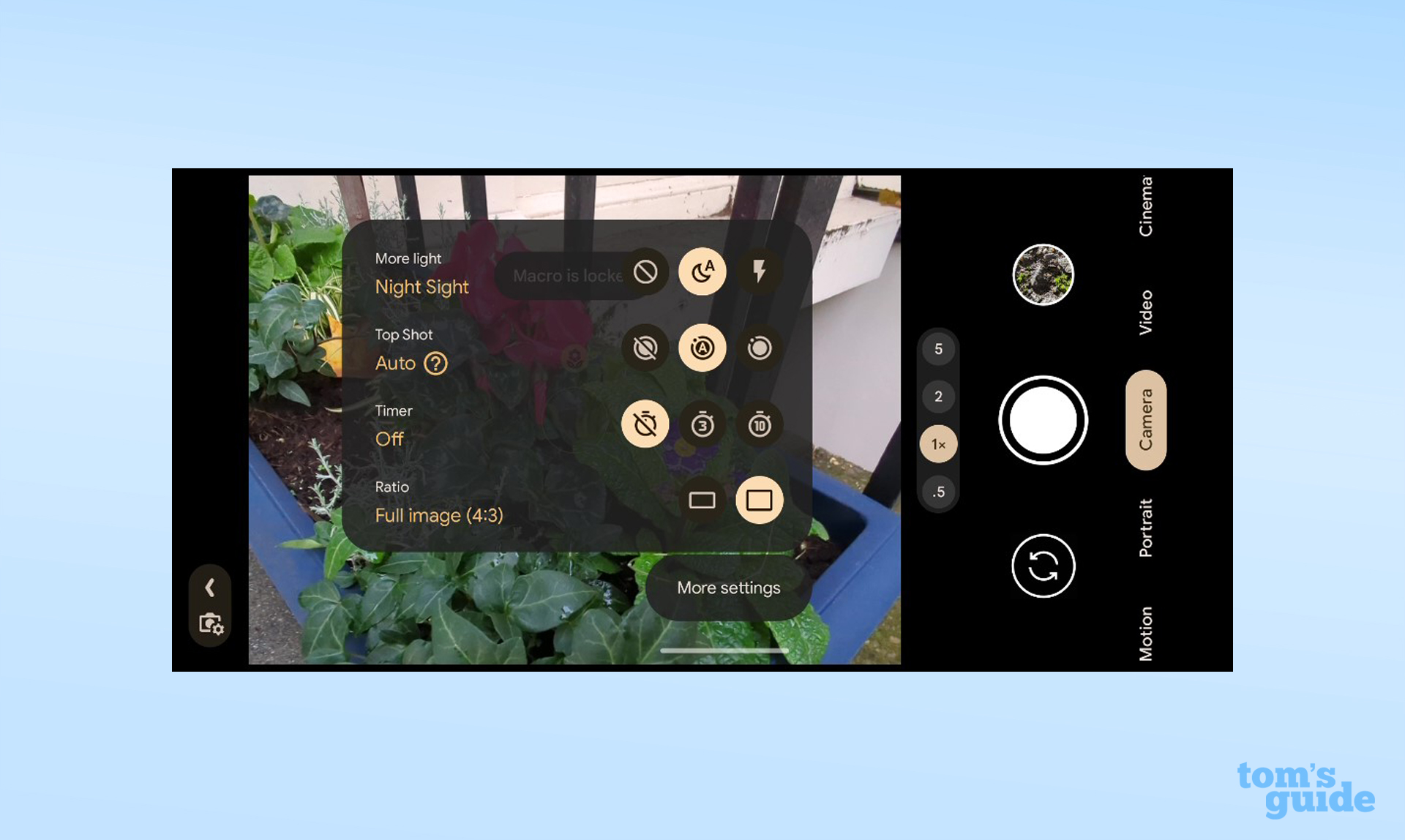 Скриншот из Google Pixel 7 Pro, показывающий настройки приложения «Камера».