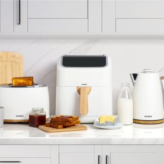 Array of VonHaus' Nordic kitchen appliance collection on kitchen worktop