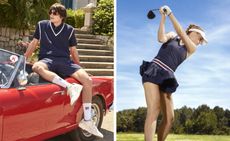 Models wear FILA A/W 2024 sportswear in country club setting