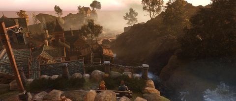 Brothers A Tale of Two Sons Remake review; two characters sit on a bench overlooking a coastline