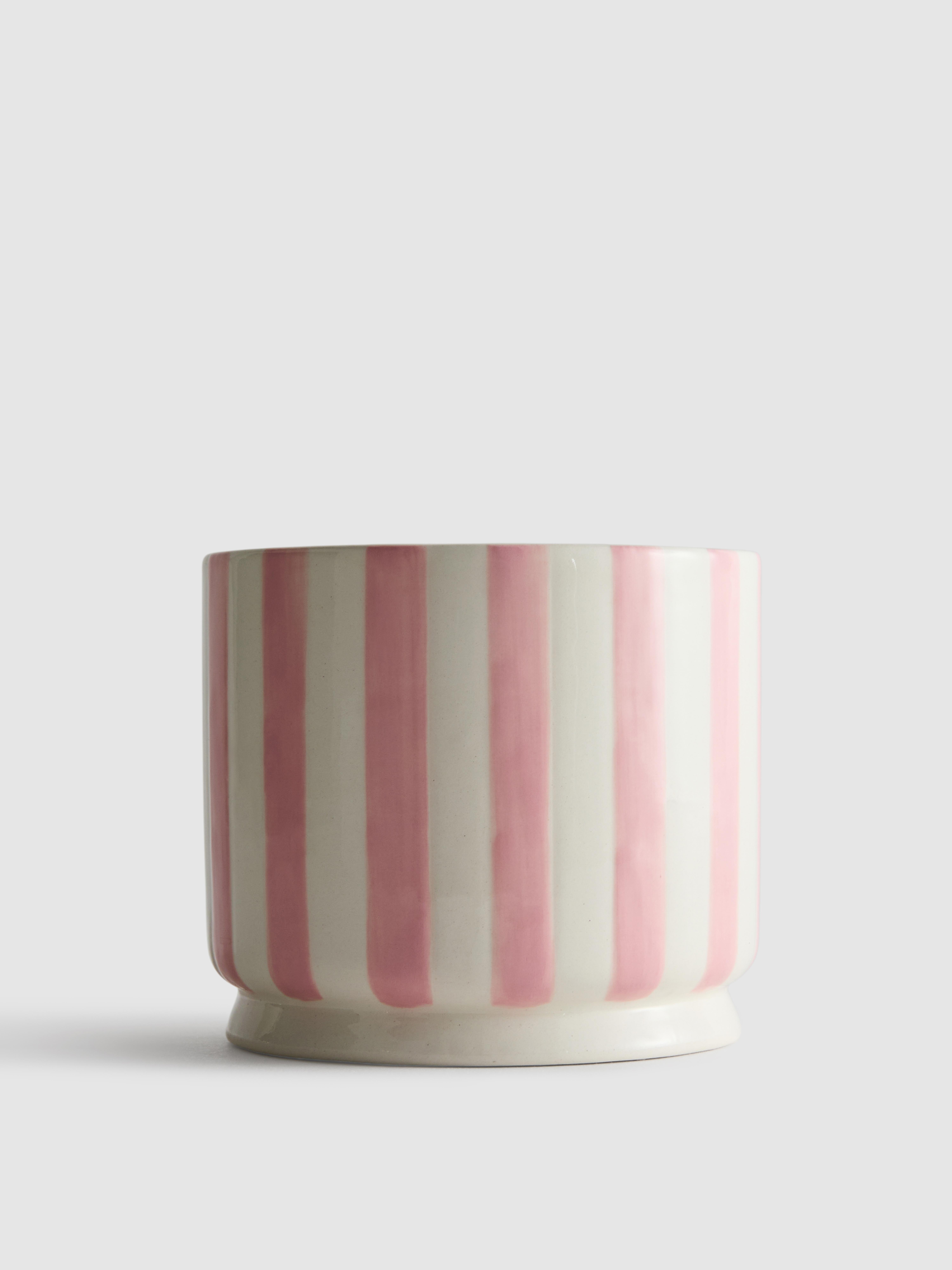 Small Striped Plant Pot