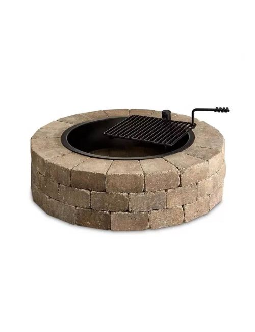 Round Concrete Block Stone Fire Pit