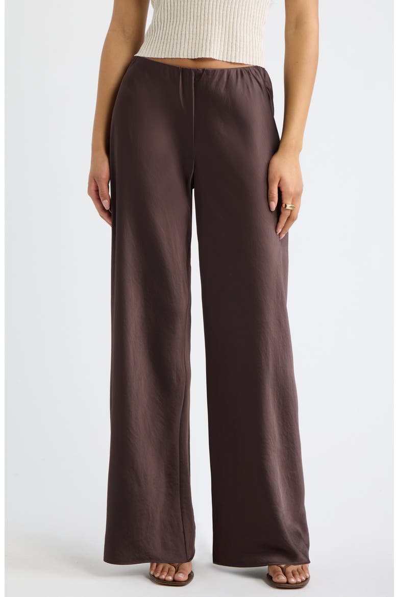 Satin Wide Leg Pull on Pants