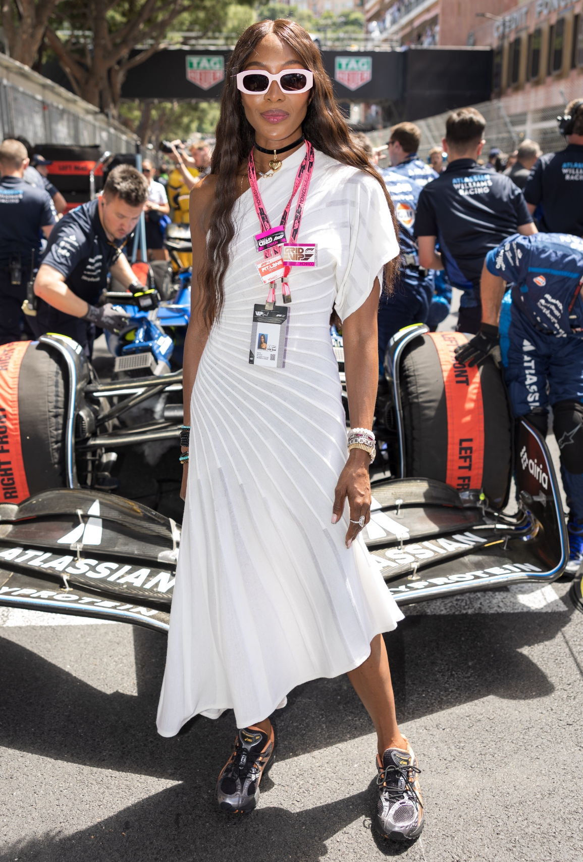 Naomi Campbell competed in the F1 Grand Prix in Monaco on May 25, 2025 in Monte-Carlo. (Photo by Arnold Jerocki/Filmmagic)