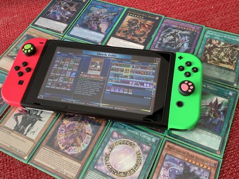 Nintendo Switch and Yu-Gi-Oh cards