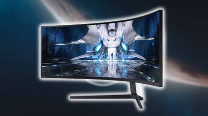 Odyssey Neo G9 monitor with space backdrop