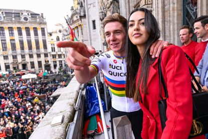 Remco Evenepoel and Oumi Rayane in Brussels