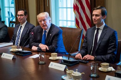 Jared Kushner and Treasury Secretary Steven Mnuchin with Trump