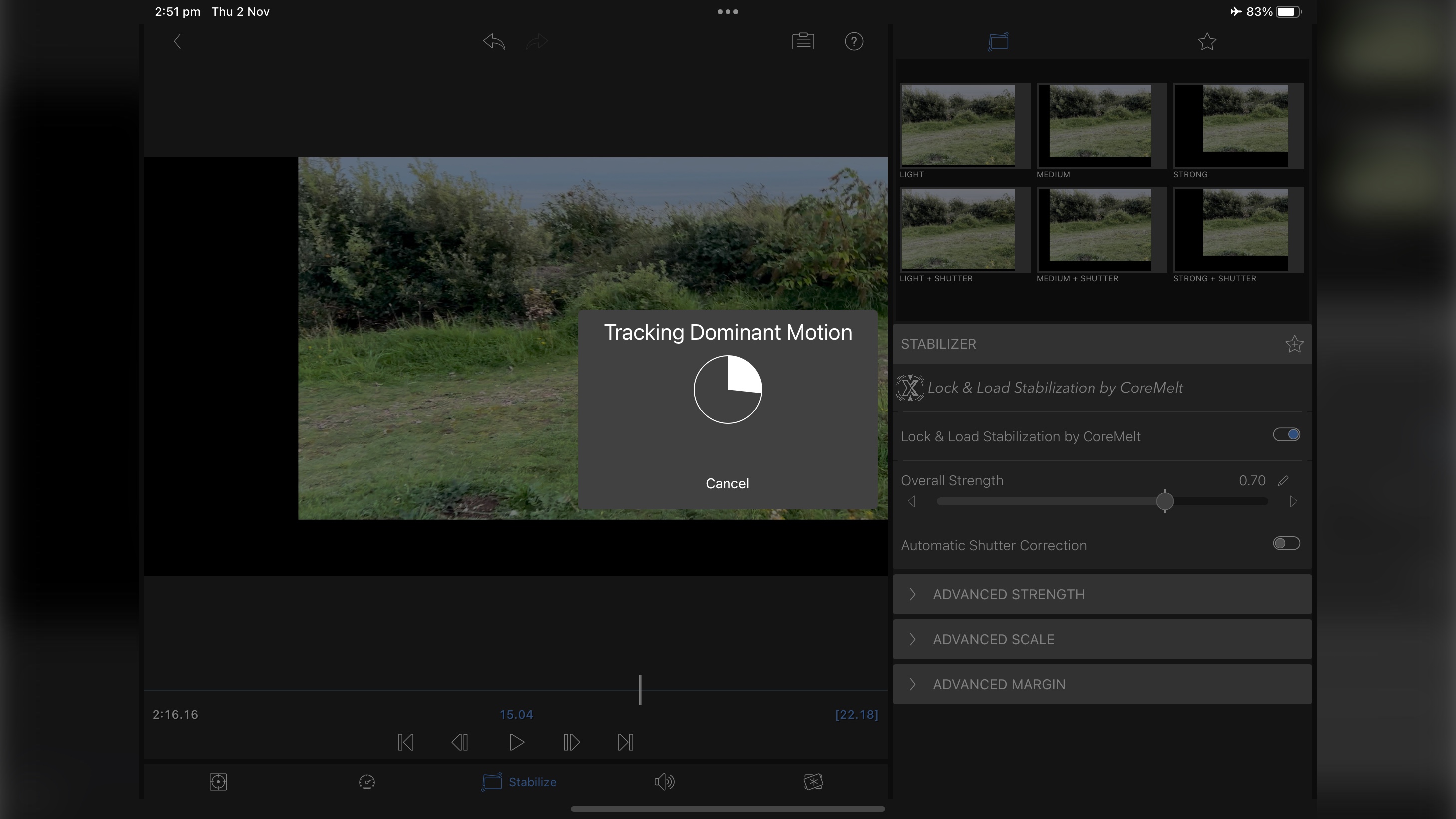 LumaTouch LumaFusion mobile video editing app during our testing