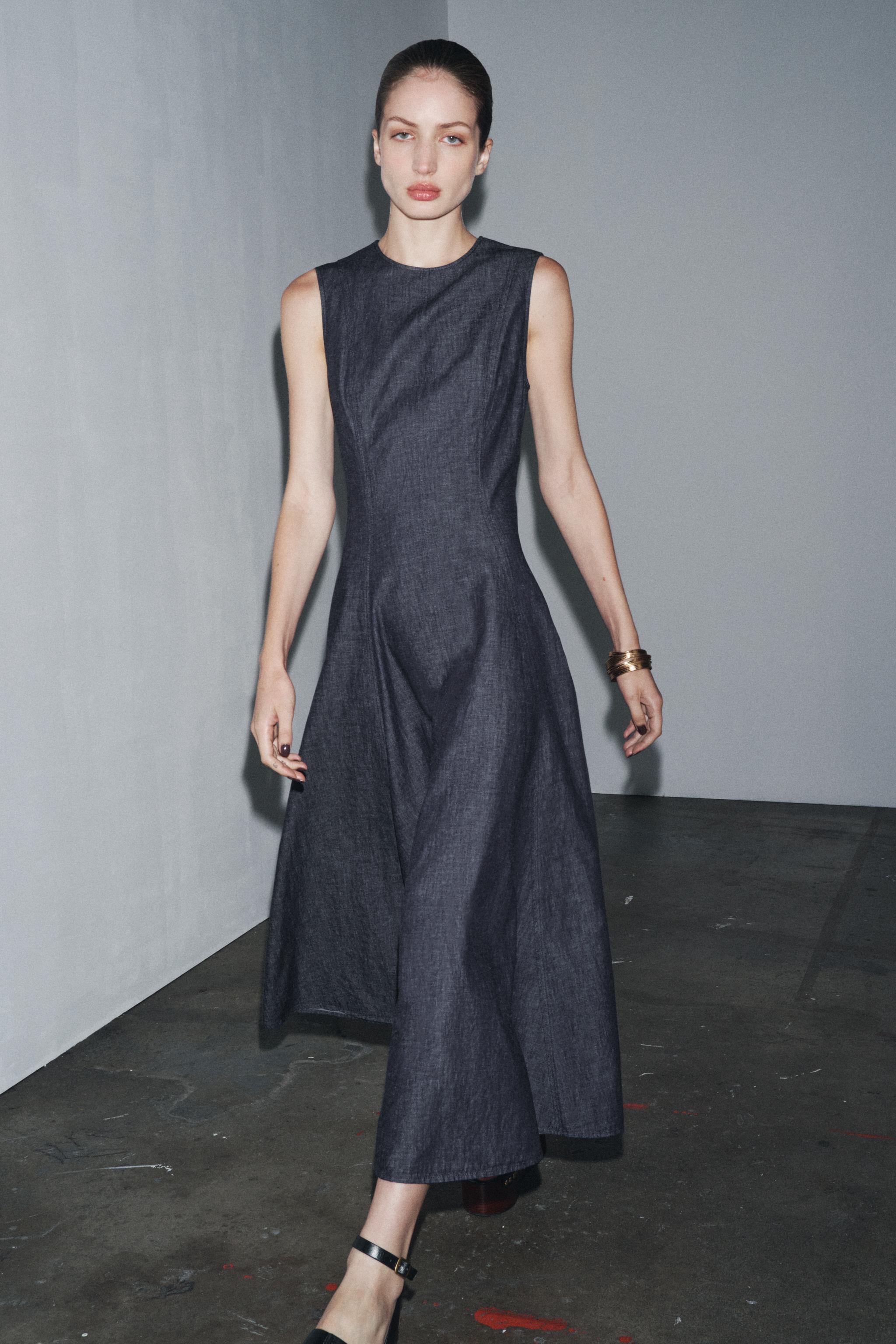 Zw Collection Denim Midi Dress