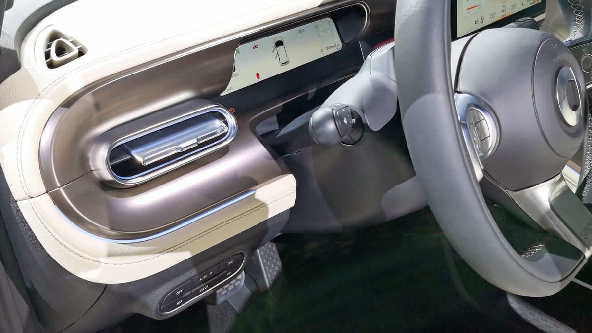 Close-up of driver display and vent