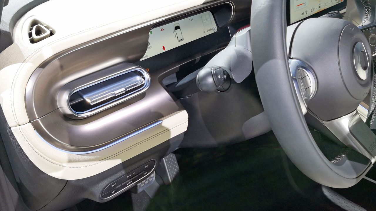 Close-up of driver display and vent