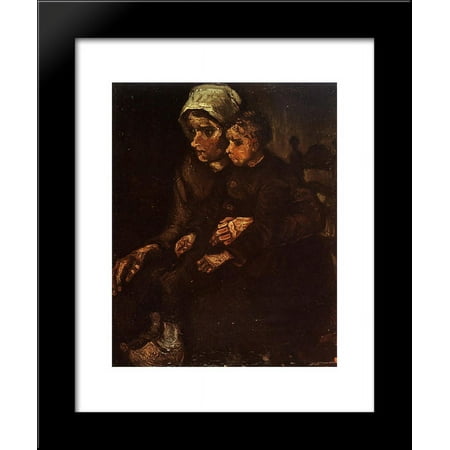 Peasant Woman With a Child in Her Lap 20x24 Framed Art Print by Vincent Van Gogh