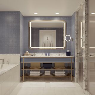Fontainebleau Las Vegas blue bathroom