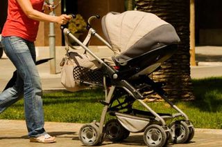 Buying buggy baby pushchair woman